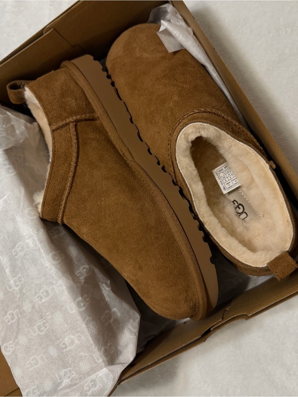 UGG Women's Chestnut Suede Shearling-Lined Mules